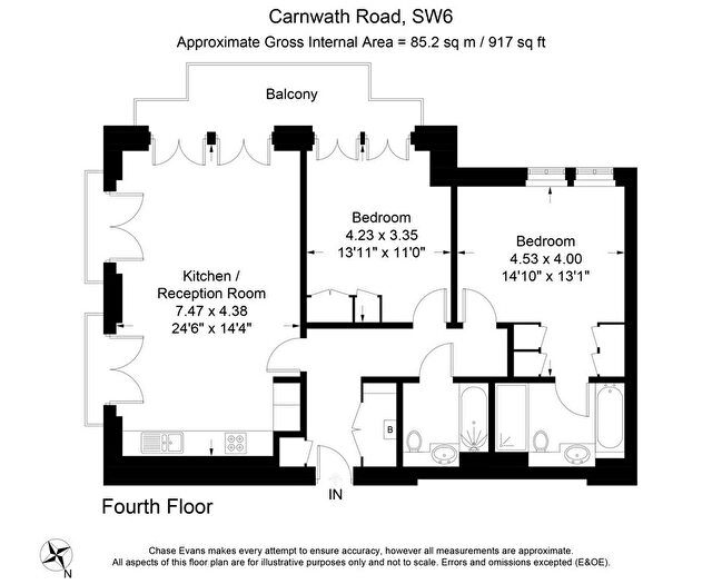 2 Bedroom Flat To Rent In Carnwath Road, Fulham, London, SW6