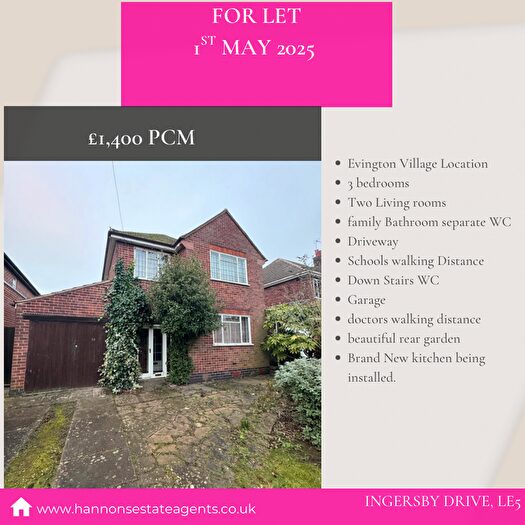 3 Bedroom Detached House To Rent In Ingarsby Drive, Evington, Leicester, LE5